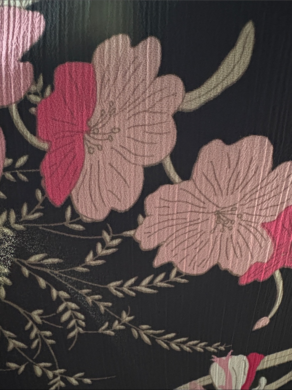 Studio I Black Midi Dress with Pink Floral Print - Picture 7 of 10